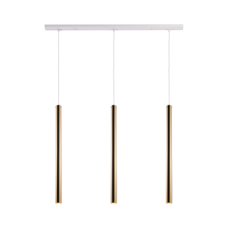 ANTIGO Lampa wisząca Akadi 3 - Mosiądz polerowany-biała (700 mm) 8886