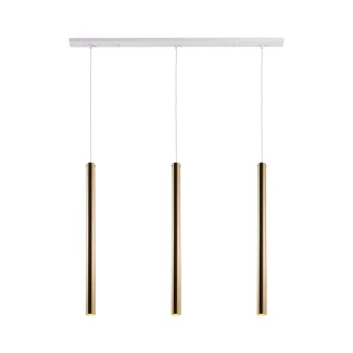 ANTIGO Lampa wisząca Akadi 3 - Mosiądz polerowany-biała (700 mm) 8886