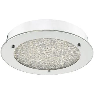 DAR PET5250 PETA FLUSH POL CHROME CLEAR GLASS LED IP44