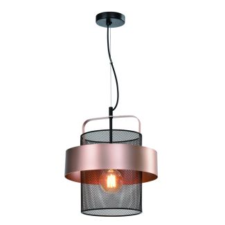 CANDELLUX 31-78490 FIBA LAMPA WISZĄCA CZARNY 1X40W E27 KLOSZ MIEDZIANO CZARNY