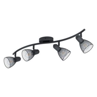 EGLO 98623 LAMPA CAROVIGNO SPOT WELLE/4 E14 SCHWARZ/GITTER CAROVIGNO