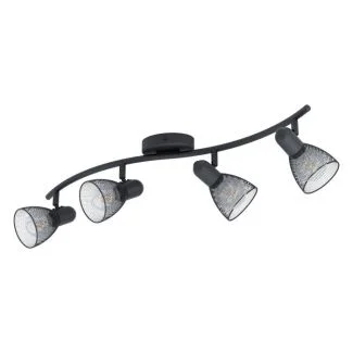 EGLO 98623 LAMPA CAROVIGNO SPOT WELLE/4 E14 SCHWARZ/GITTER CAROVIGNO