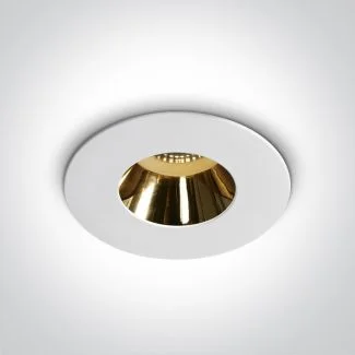 ONE LIGHT 10105MD/W/GL Joanis biały wpust ze złotym odbłyśnikiem i oprawką GU10 MR16 10W dark light
