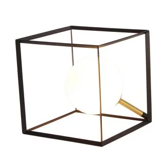 CANDELLUX 50501049 LAMPA STOŁOWA WEERT 1 CZARNY ZŁOTY 20x20x20