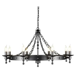 ELSTEAD WARWICK WR8 GRAPHITE 8Lt Chandelier