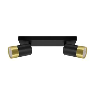 IDEUS 04278 PUZON SPT GU10 2L BLACK/GOLDEN Oprawa ścienno-sufitowa
