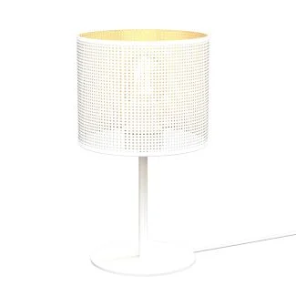 LUMINEX 5270 oprawa przenośna Loft shade lampa stołowa biały złoty