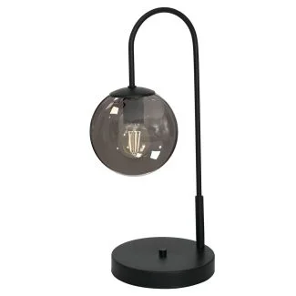 LUMINEX 3699 oprawa przenośna Cambridge lampa stołowa czarny przydymiony