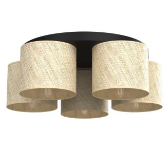 LUMINEX 5277 oprawa sufitowa Rattan plafon czarny ecru