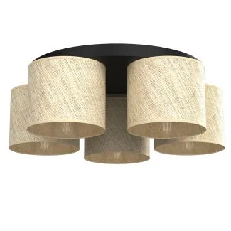LUMINEX 5277 oprawa sufitowa Rattan plafon czarny ecru
