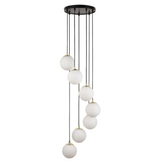 SIGMA 33660 lampa wisząca Piano 7 zwis czarny mosiądzowany