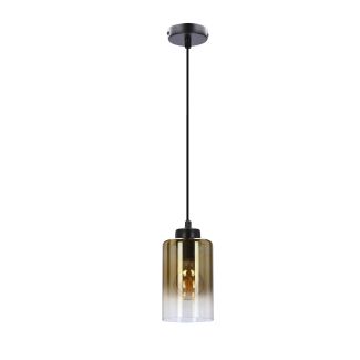 CANDELLUX 31-16256 ASPRA LAMPA WISZĄCA CZARNY 1X60W E27 KLOSZ BURSZTYNOWY