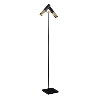 ANTIGO Lampa podłogowa Kavos - Mosiądz polerowany-czarna (1800 mm) 8378