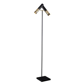 ANTIGO Lampa podłogowa Kavos - Mosiądz polerowany-czarna (1800 mm) 8378