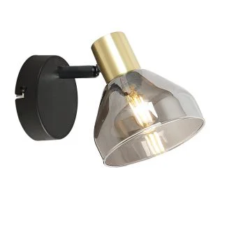 CANDELLUX 21-76724 LAMPA GREGORY KINKIET CZARNY BRĄZ 1X40W E14 KLOSZ DYMIONY