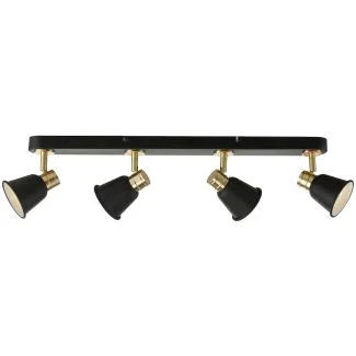 DAR FRY8454 FRY 4LT BAR PLATE BLACK ROSE GOLD GU10 LED INC