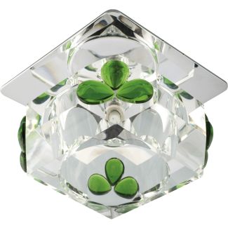 CANDELLUX 2217386 SK-49 CH/WH+GR G4 OPR.STROP.STAŁA KRYSZTAŁ 20W G4 KOSTKA+ZIELONE ŁEZKI