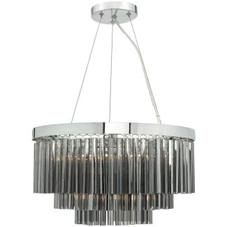 DAR GIO0510 GIOVANA 5LT 3 TIER PENDANT POL CHR/ SMOKED