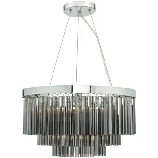 DAR GIO0510 GIOVANA 5LT 3 TIER PENDANT POL CHR/ SMOKED