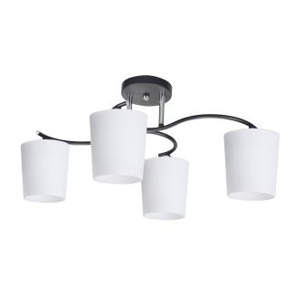 CANDELLUX 34-22677 ESNYR LAMPA SUFITOWA CHROMOWY+CZARNY 4X40 E27 KLOSZ BIAŁY