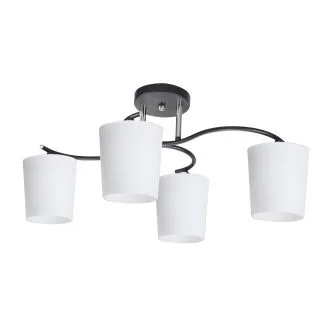 CANDELLUX 34-22677 ESNYR LAMPA SUFITOWA CHROMOWY+CZARNY 4X40 E27 KLOSZ BIAŁY