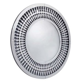 ARTEHOME AH16JZ112-1 Lustro okrągłe glamour Marzano 90cm w dekoracyjnej ramie z kryształkami w kształcie łez