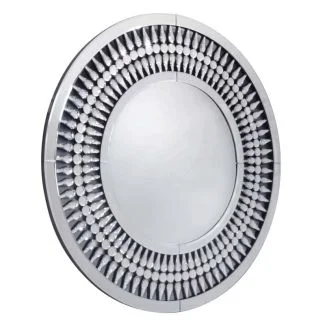 ARTEHOME AH16JZ112-1 Lustro okrągłe glamour Marzano 90cm w dekoracyjnej ramie z kryształkami w kształcie łez