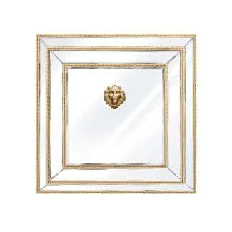 ARTEHOME AH503 100 Lustro Sharon 100/100cm glamour złote w formie kwadratu z głową lwa