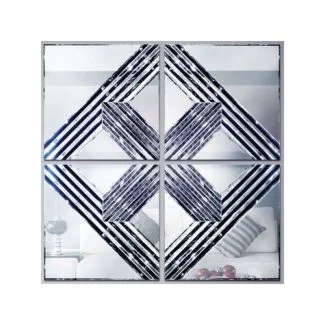 ARTEHOME AHJ1801-1 Zestaw Luster kwadratowych Galena 160/160 cm niepospolite o frezowanej powierzchni 4 sztuki