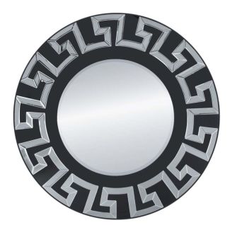 ARTEHOME AHJ1802-1 Lustro Verice 80cm srebrne okazałe lustro okrągłe w czarnej ramie