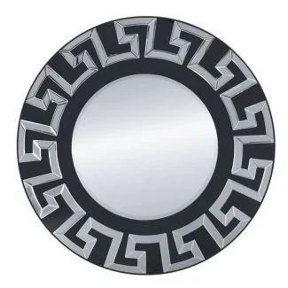ARTEHOME AHJ1802-1 Lustro Verice 80cm srebrne okazałe lustro okrągłe w czarnej ramie
