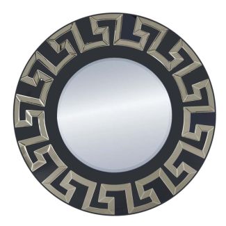 ARTEHOME AHJ1802CH Lustro Verice 80cm szampańskie okazałe okrągłe w czarno-złotej ramie