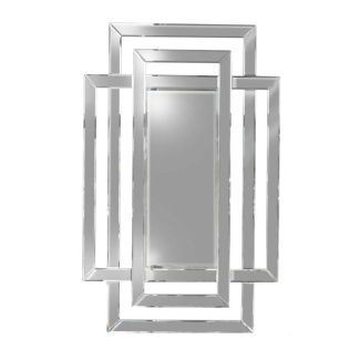 ARTEHOME AHJZ0198 Lustro prostokątne Zita 80/120cm w stylu glamour z ramą w kształcie przeplatających się lustrzanych prostokątów