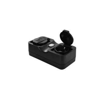 AZZARDO AZ3223 DOUBLE SMART WIFI OUTDOOR PLUG 10A wtyczka czarny