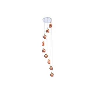 AZZARDO AZ4014 AMBER MILANO 9 BRASS lampa wisząca miedziany