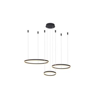 AZZARDO AZ4972 HALO PENDANT 80+60+40 CCT BK + pilot lampa wisząca czarny