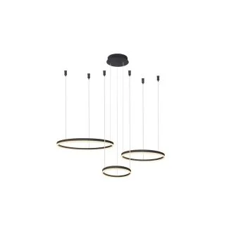 AZZARDO AZ4972 HALO PENDANT 80+60+40 CCT BK + pilot lampa wisząca czarny