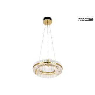 Moosee MSE010100166 MOOSEE lampa wisząca SATURNUS 47 DUO złota - LED, kryształ, stal szczotkowana