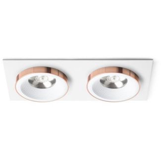 RENDL R13255 SHARM SQ II wpuszczana biała miedź 230V LED 2x10W 24° 3000K