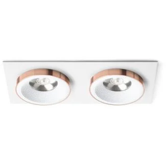 RENDL R13255 SHARM SQ II wpuszczana biała miedź 230V LED 2x10W 24° 3000K