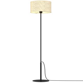 LUMINEX 5286 oprawa przenośna Rattan lampa podłogowa czarny ecru