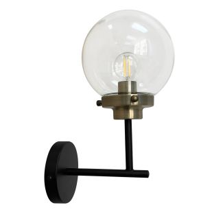 WYPRZEDAŻ CANDELLUX 21-01283 LENS LAMPA KINKIET CZARNY+PATYNOWY MATOWY 1X40W E14 KLOSZ BEZBARWNY