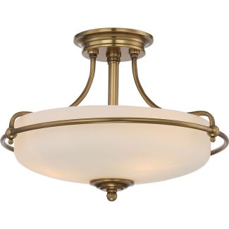 ELSTEAD Griffin QZ-GRIFFIN-SFS-WS 3 Light Semi-Flush Light - Weathered Brass
