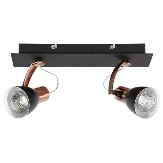 CANDELLUX 92-37442-M MARKUS LAMPA SUFITOWA LISTWA 2X50W GU10 CZARNY+MIEDZIANY BEZ ŻARÓWKI