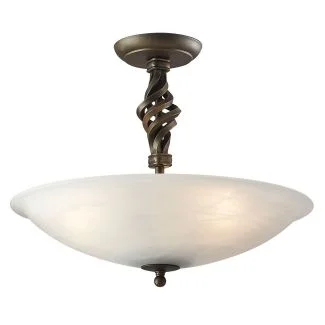 ELSTEAD PEMBROKE PB/SF/A BLK/GOLD Semi-Flush
