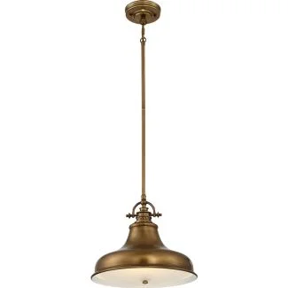 ELSTEAD Emery QZ-EMERY-P-M-WS 1 Light Medium Pendant - Weathered Brass