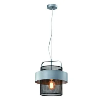 CANDELLUX 31-78506 FIBA LAMPA WISZĄCA CZARNY 1X40W E27 KLOSZ SREBRNO CZARNY