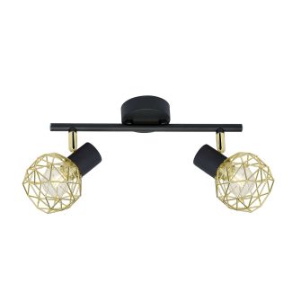 CANDELLUX 92-66336 ACROBAT LAMPA SUFITOWA LISTWA 2X40W E14 CZARNY KLOSZ ZŁOTY
