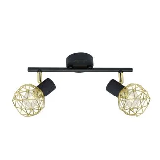 CANDELLUX 92-66336 ACROBAT LAMPA SUFITOWA LISTWA 2X40W E14 CZARNY KLOSZ ZŁOTY