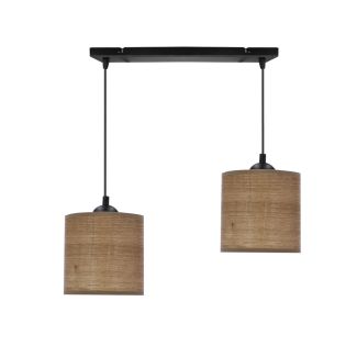 CANDELLUX 32-18328 LEGNO LAMPA WISZĄCA CZARNY 15 2X40W E27 ABAŻUR ORZECHOWY